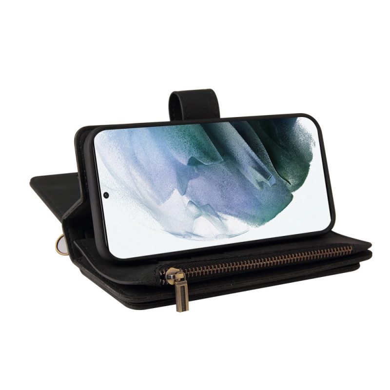 Flip Case Für Samsung Galaxy M52 5G Mit Kordel Geldbörse Mit Schlüsselband