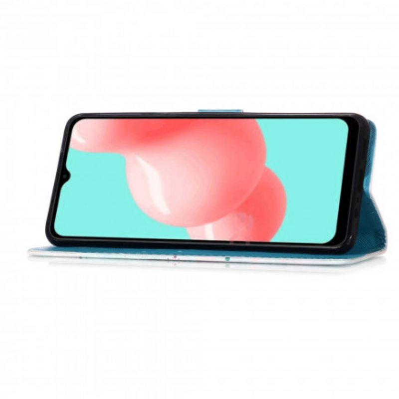 Flip Case Für Samsung Galaxy A32 5G Mit Kordel Miss Owl Mit Riemen