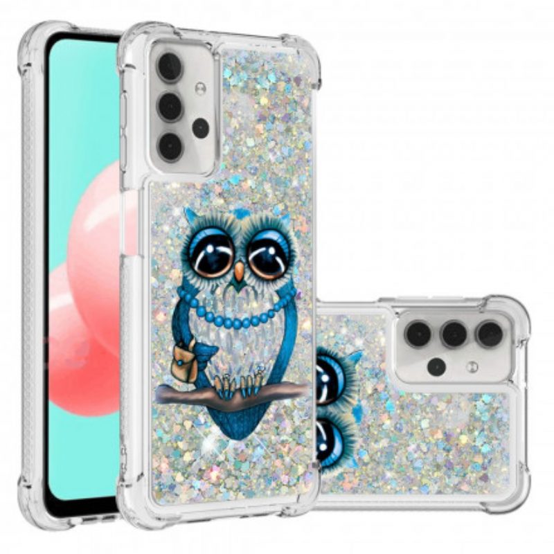 Handyhülle Für Samsung Galaxy A32 5G Miss Owl Pailletten
