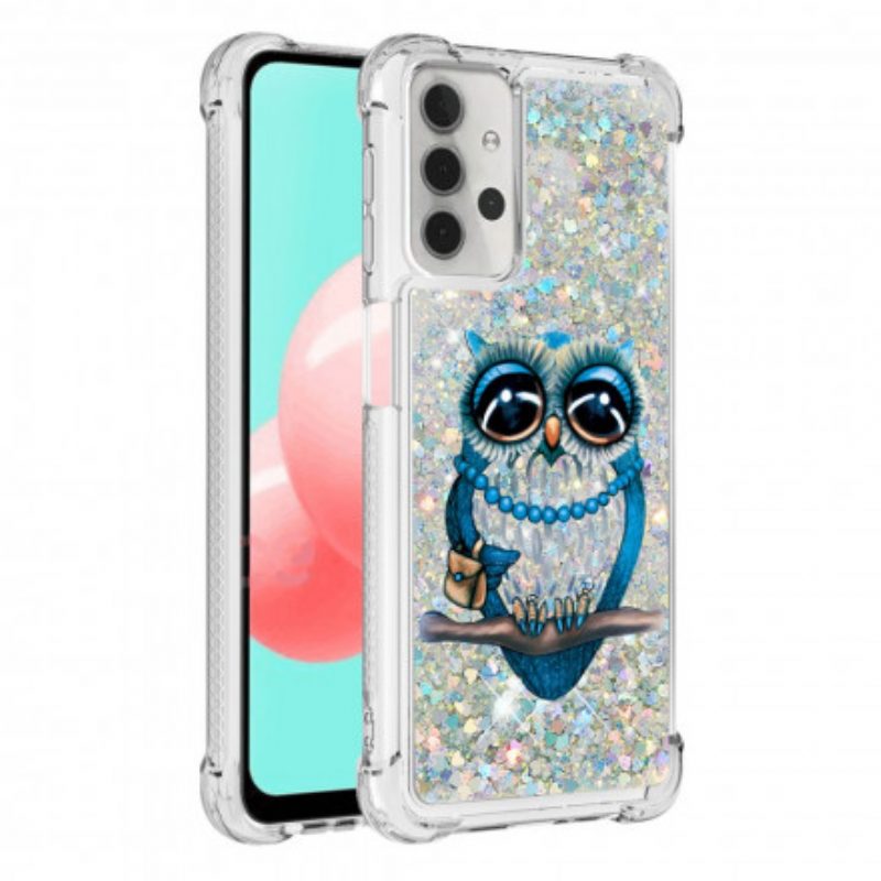 Handyhülle Für Samsung Galaxy A32 5G Miss Owl Pailletten