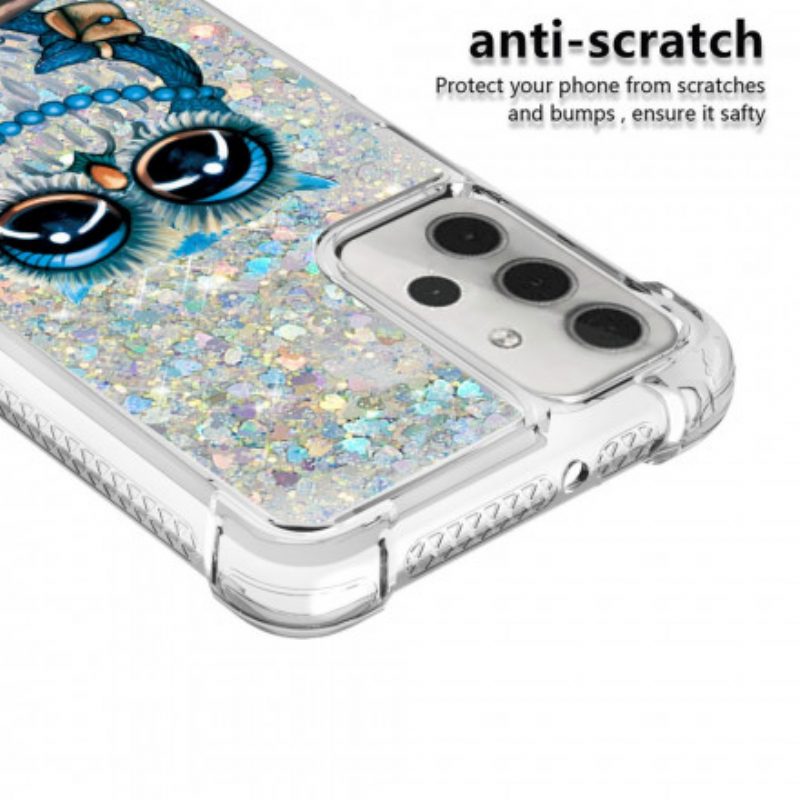 Handyhülle Für Samsung Galaxy A32 5G Miss Owl Pailletten