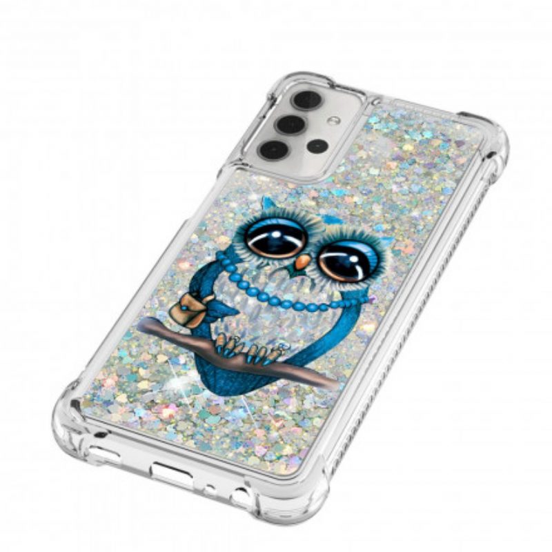 Handyhülle Für Samsung Galaxy A32 5G Miss Owl Pailletten