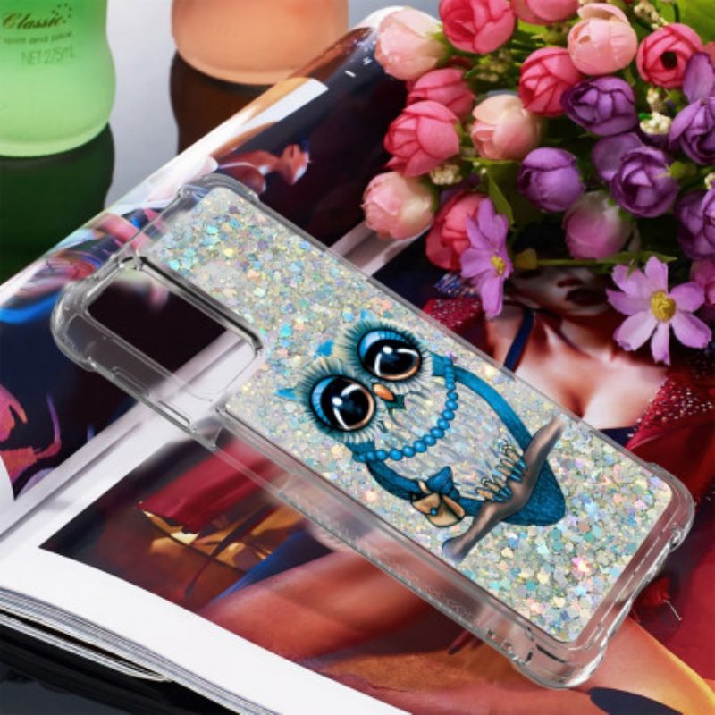 Handyhülle Für Samsung Galaxy A32 5G Miss Owl Pailletten