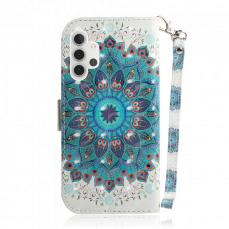 Lederhüllen Für Samsung Galaxy A32 5G Mit Kordel Meisterhaftes Mandala Mit Riemen