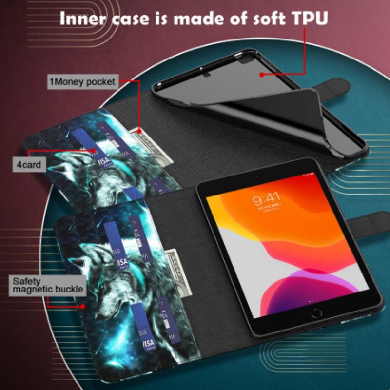Flip Case Für Samsung Galaxy Tab S8 / Tab S7 Kunstleder-wolf