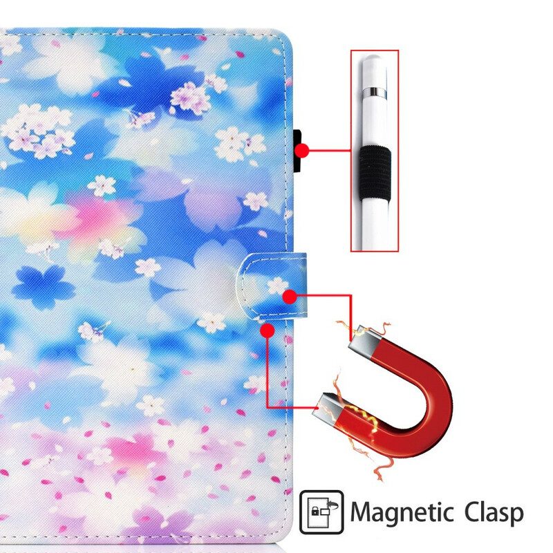 Lederhüllen Für Samsung Galaxy Tab S8 / Tab S7 Aquarellblumen