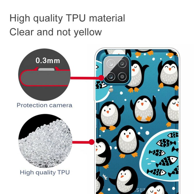 Hülle Für Samsung Galaxy M12 / A12 Pinguine Und Fische