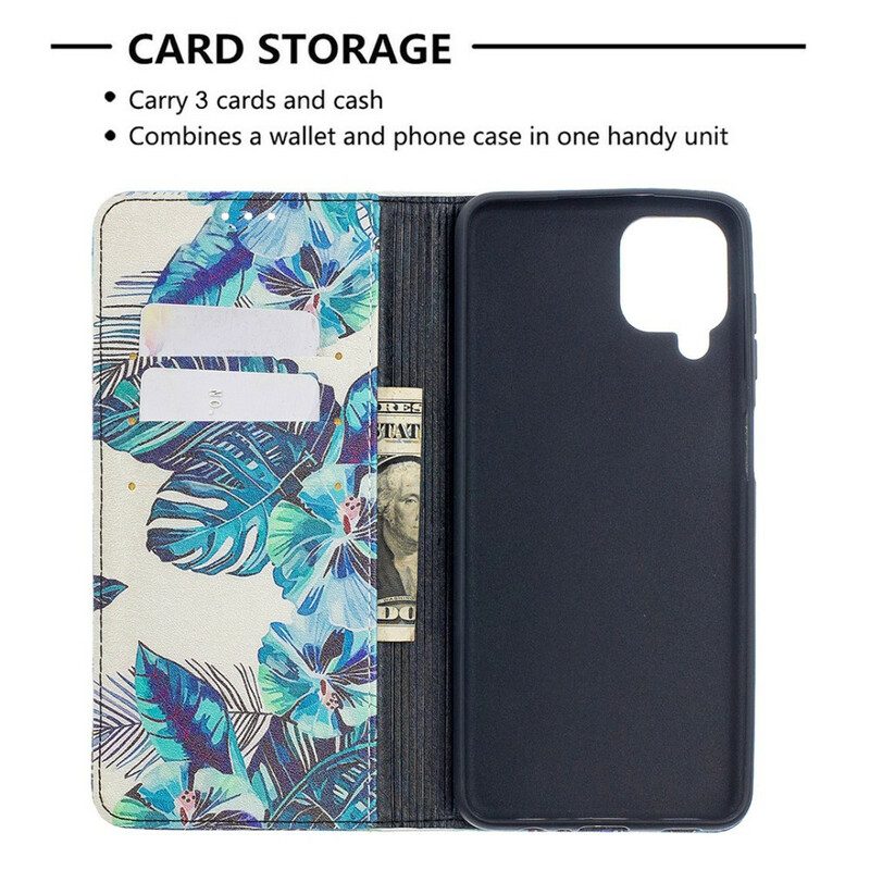 Schutzhülle Für Samsung Galaxy M12 / A12 Flip Case Blätter