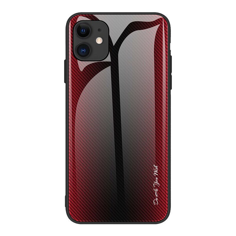 Hülle Für iPhone 12 / 12 Pro Klassisches Gehärtetes Kohlefaserglas