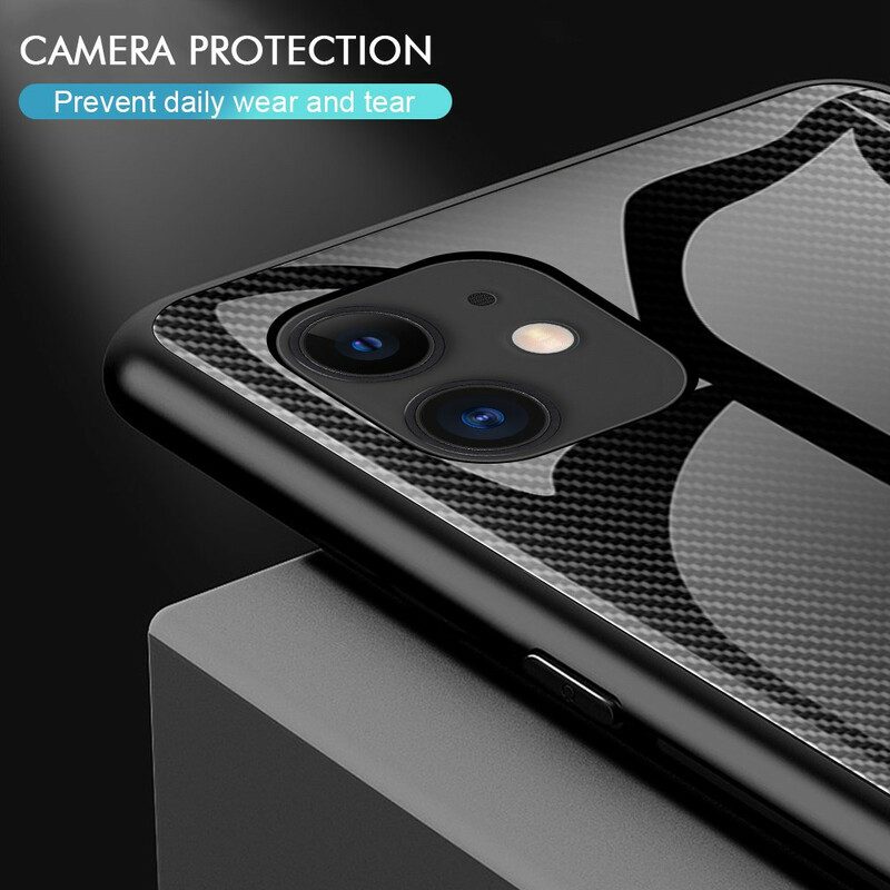 Hülle Für iPhone 12 / 12 Pro Klassisches Gehärtetes Kohlefaserglas