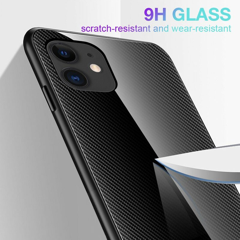 Hülle Für iPhone 12 / 12 Pro Klassisches Gehärtetes Kohlefaserglas