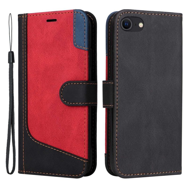 Lederhüllen Für iPhone SE 3 / SE 2 / 8 / 7 Mit Kordel Riemchen-grafikmuster