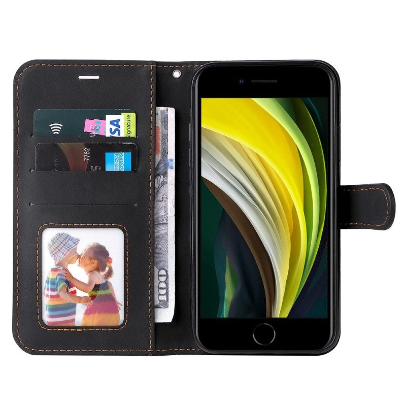 Lederhüllen Für iPhone SE 3 / SE 2 / 8 / 7 Mit Kordel Riemchen-grafikmuster