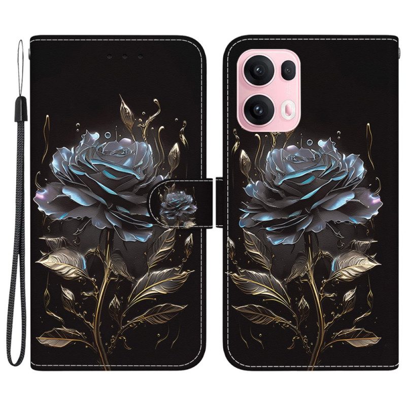 Lederhüllen Oppo Reno 13 Pro 5g Handyhülle Schwarze Rose