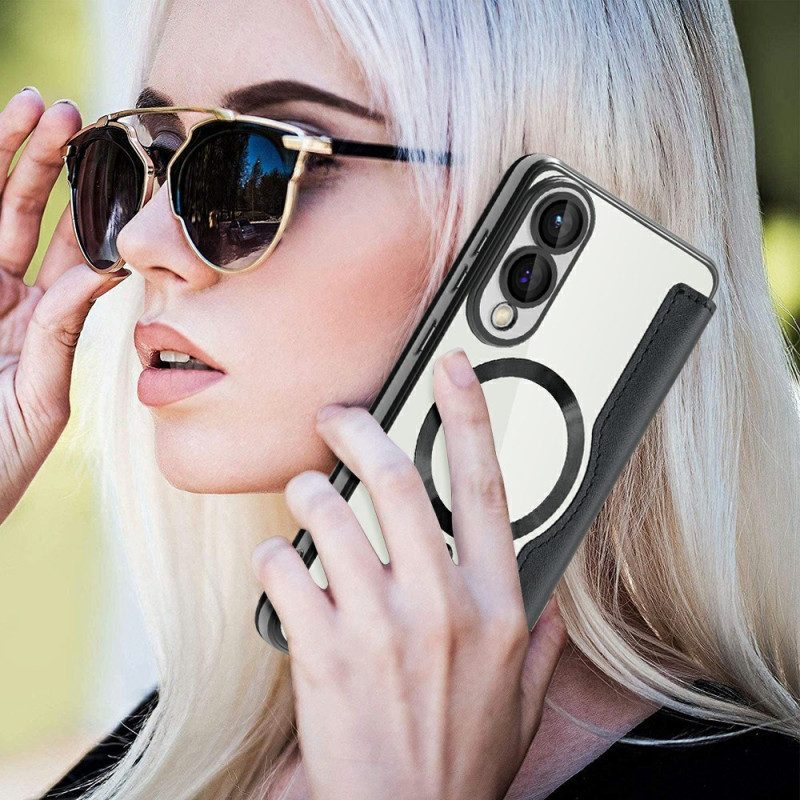 Flip Case Für Samsung Galaxy S25 5g Edge Magsafe-kompatibel Mit Rfid-blockierung