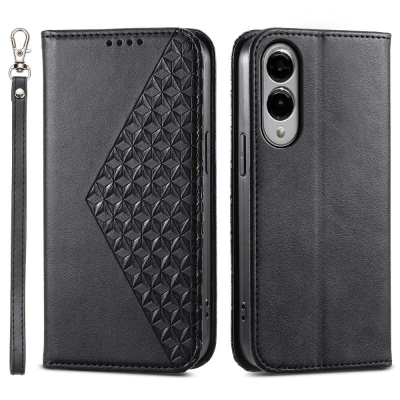 Flip Case Für Samsung Galaxy S25 5g Edge Riemen Mit Rautenmuster