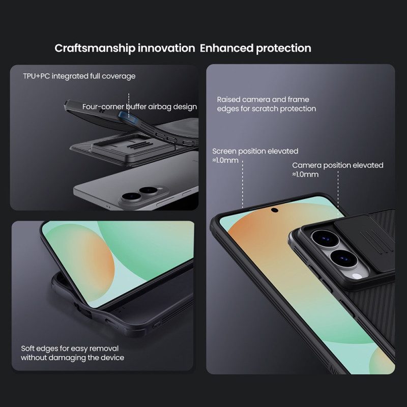 Hülle Für Samsung Galaxy S25 5g Edge Camshield Pro Mit Verschiebbarer Kameraabdeckung Von Nillkin