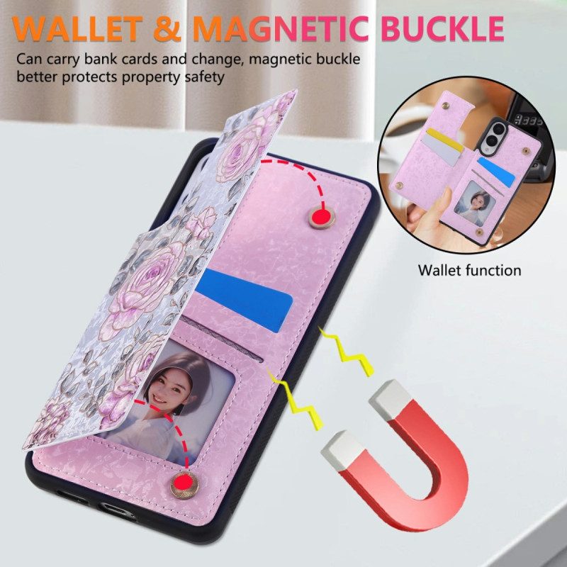 Hülle Für Samsung Galaxy S25 5g Edge Kartenhalter Mit Blumenmuster