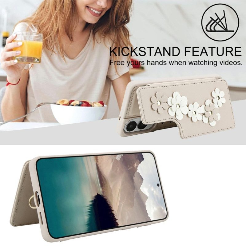 Hülle Für Samsung Galaxy S25 5g Edge Kartenhalter Mit Blumenmuster