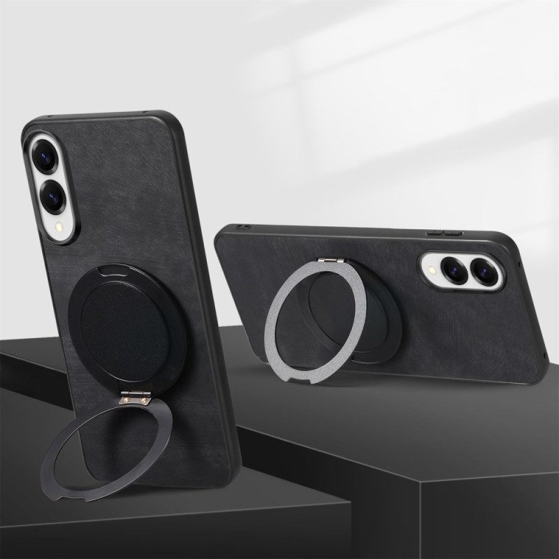 Hülle Für Samsung Galaxy S25 5g Edge Wildlederoptik Mit Drehbarem Ständer