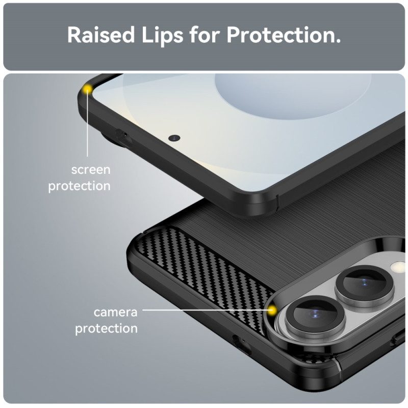 Hülle Samsung Galaxy S25 5g Edge Gebürstete Kohlefaser