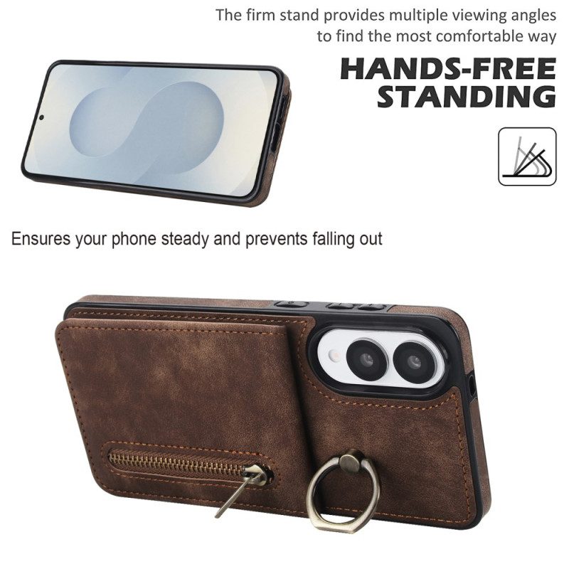 Hülle Samsung Galaxy S25 5g Edge Geldbörse Mit Reißverschluss Und Rfid-technologie