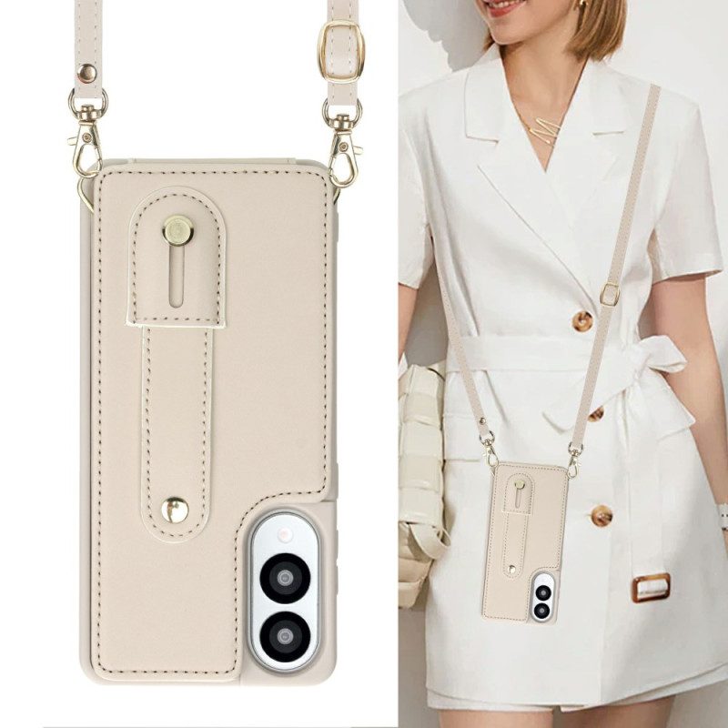 Hülle Samsung Galaxy S25 5g Edge Handyhülle Kartenhalter Mit Tragegurt Und Schultergurt