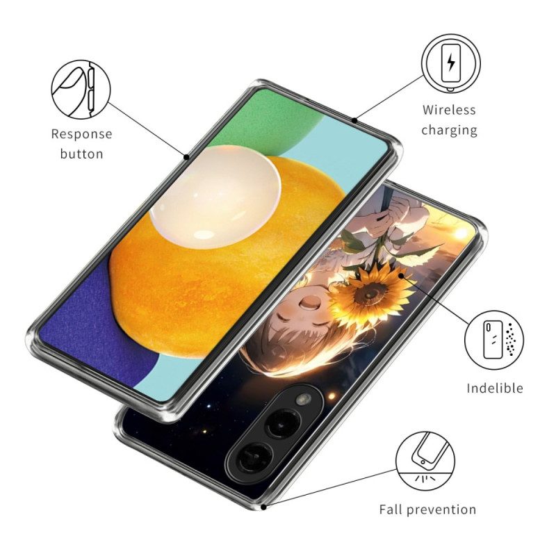 Hülle Samsung Galaxy S25 5g Edge Handyhülle Sonnenblumenmädchen