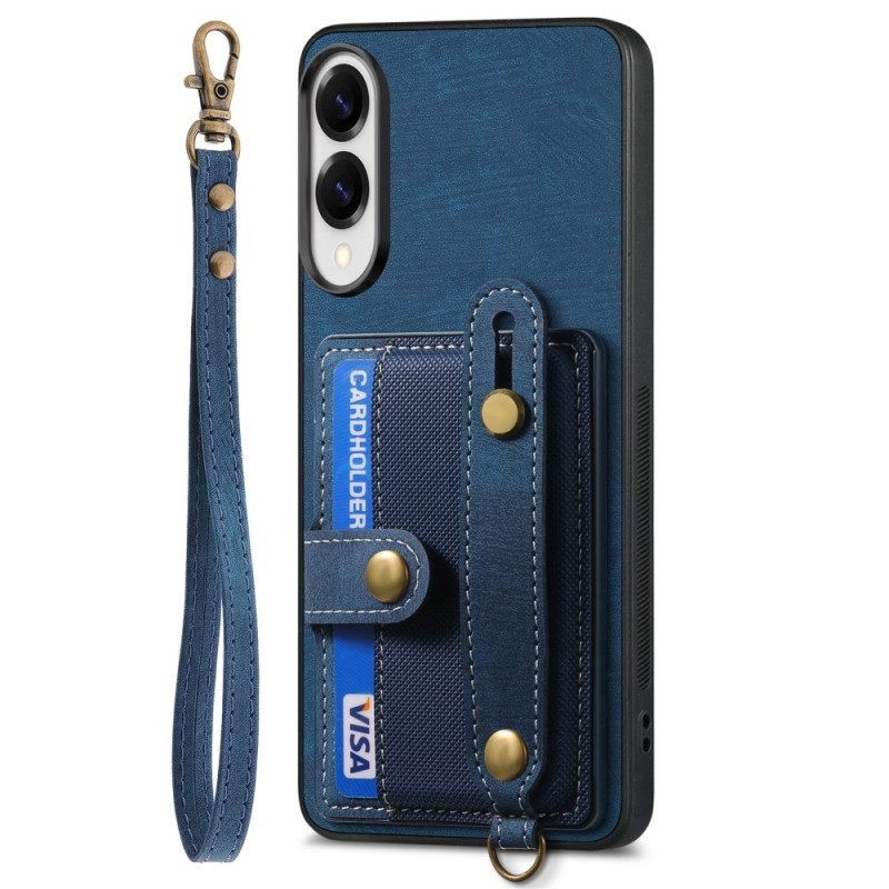 Hülle Samsung Galaxy S25 5g Edge Retro-kartenhalter & Handschlaufe