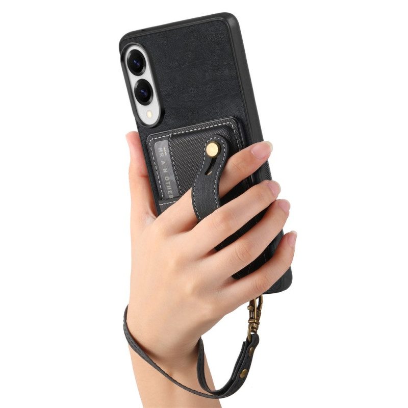 Hülle Samsung Galaxy S25 5g Edge Retro-kartenhalter & Handschlaufe