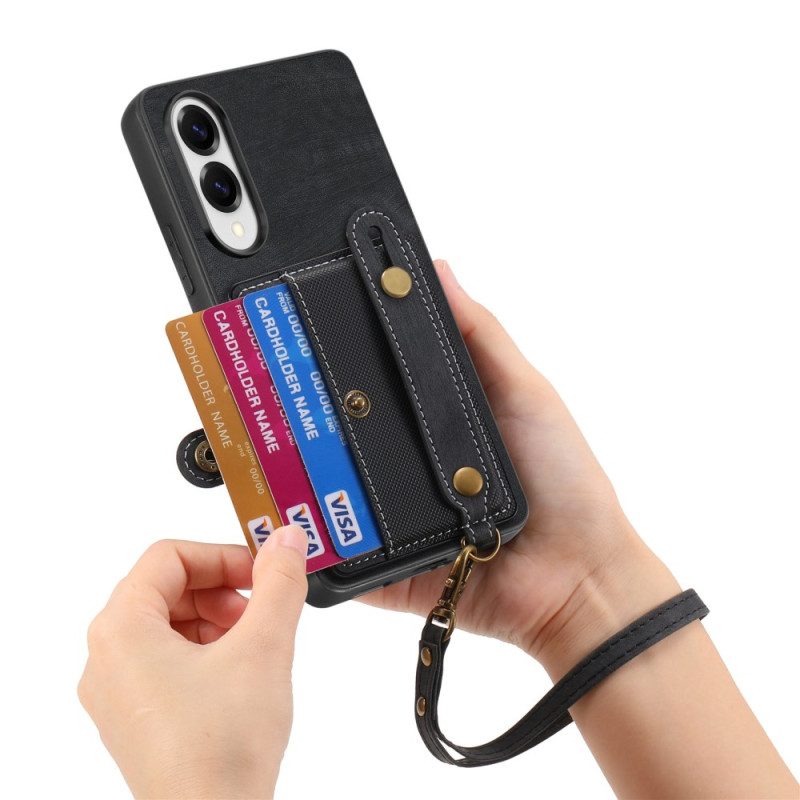 Hülle Samsung Galaxy S25 5g Edge Retro-kartenhalter & Handschlaufe