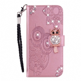 Lederhüllen Für Samsung Galaxy S25 5g Edge Eule Und Anhänger