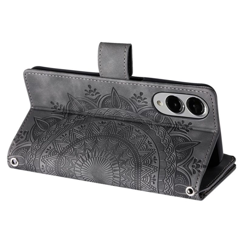 Lederhüllen Für Samsung Galaxy S25 5g Edge Geldbörse In Mandala-wildlederoptik