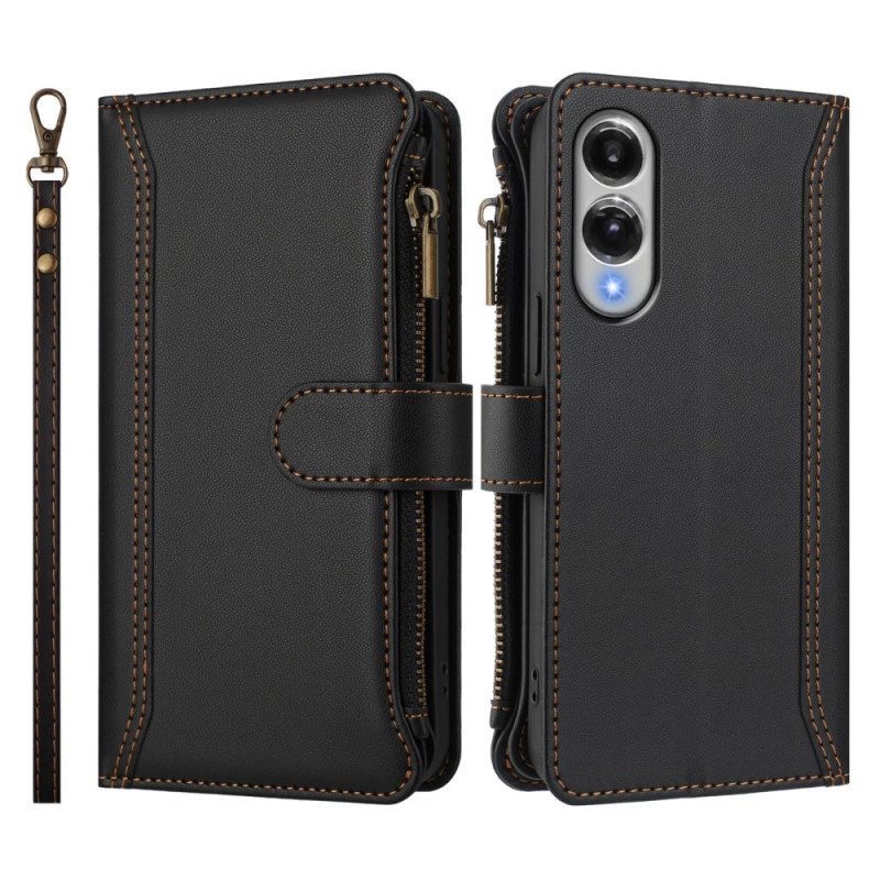 Lederhüllen Für Samsung Galaxy S25 5g Edge Geldbörse Mit 9 Kartenfächern Und Lanyard