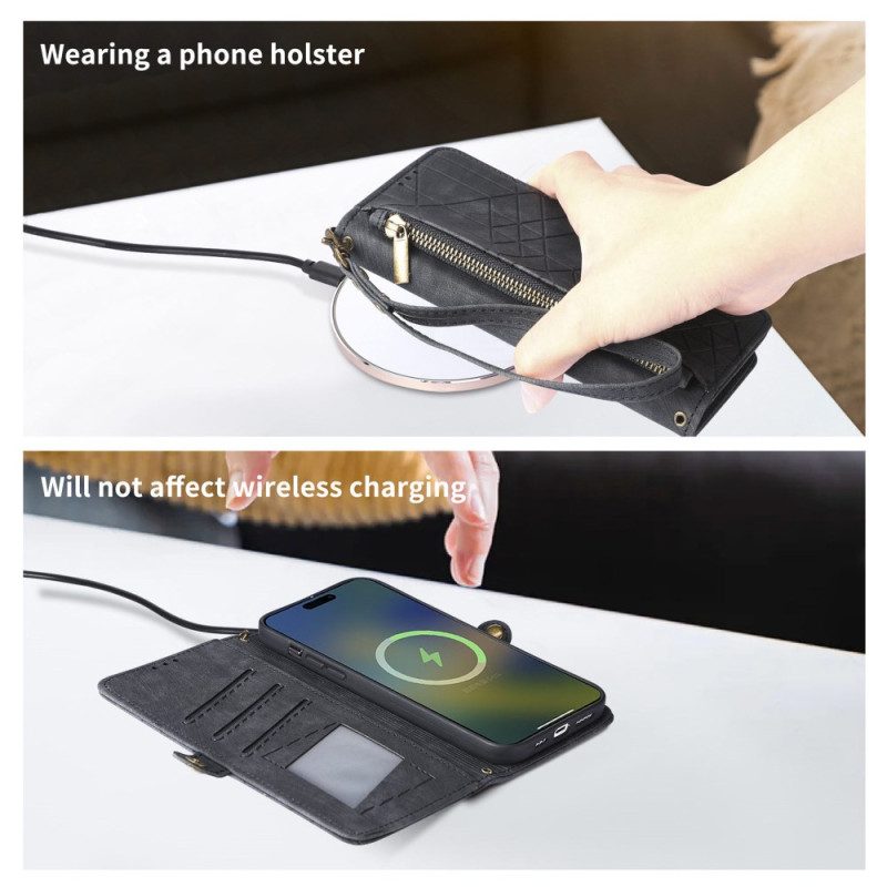 Lederhüllen Für Samsung Galaxy S25 5g Edge Geometrisches Muster Und Lanyard