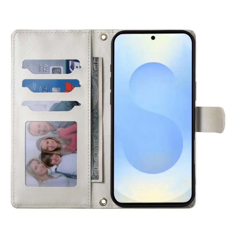 Lederhüllen Für Samsung Galaxy S25 5g Edge Gesteppt Mit Riemen Und Schulterriemen