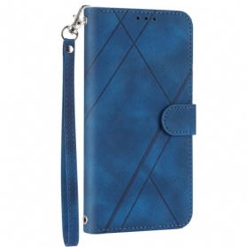 Lederhüllen Für Samsung Galaxy S25 5g Edge Riemen Mit Bedruckten Linien