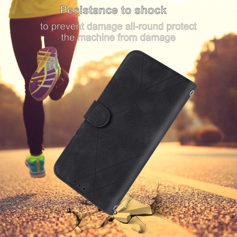 Lederhüllen Für Samsung Galaxy S25 5g Edge Riemen Mit Bedruckten Linien