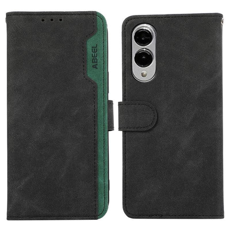 Lederhüllen Für Samsung Galaxy S25 5g Edge Zweifarbiges Leder