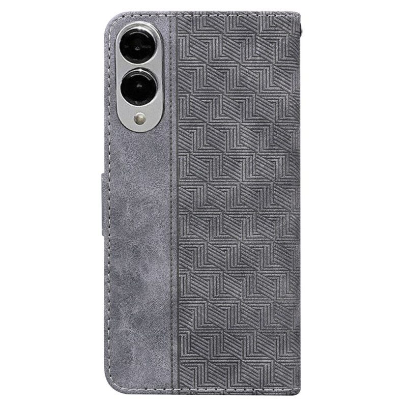 Lederhüllen Samsung Galaxy S25 5g Edge Gewebt Muster