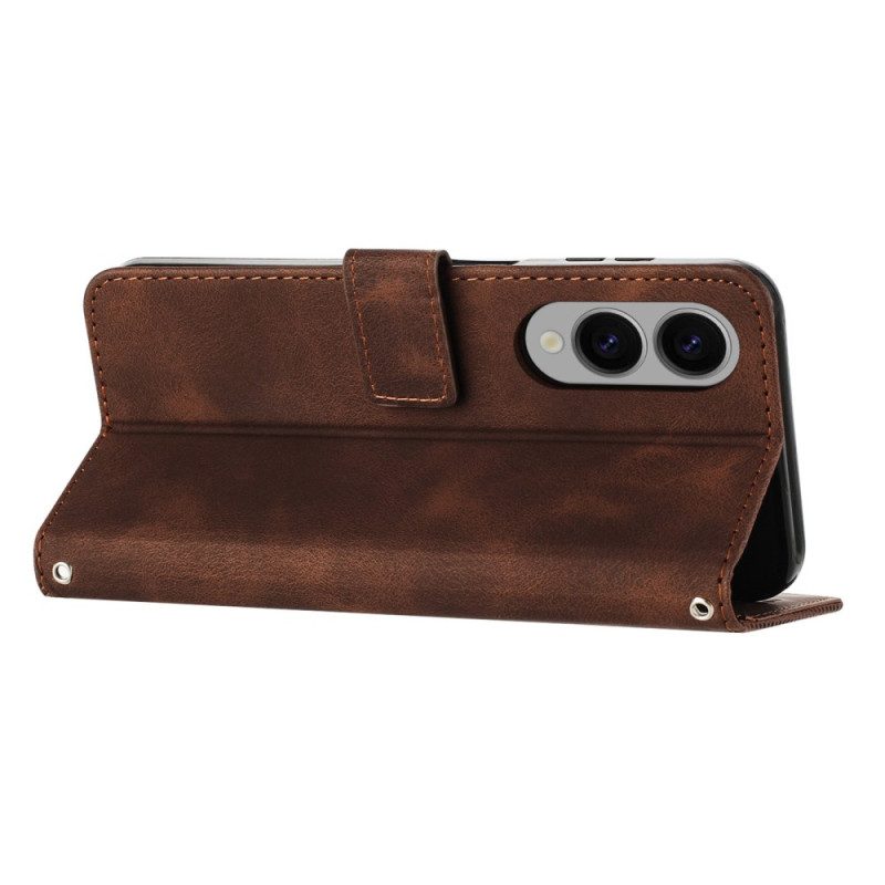 Lederhüllen Samsung Galaxy S25 5g Edge Handyhülle Geometrisches Design