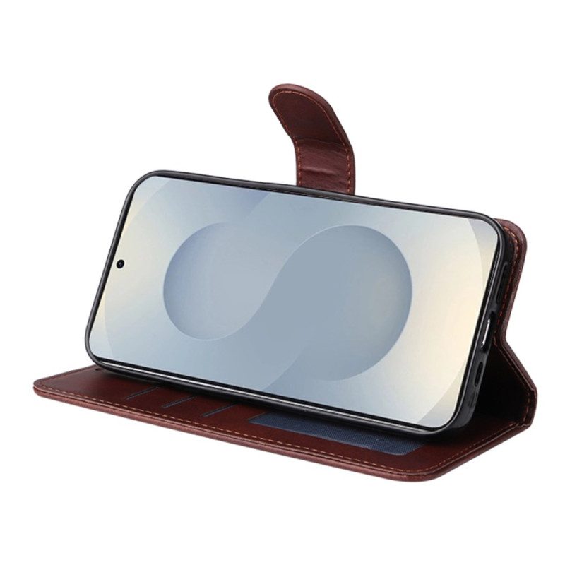 Lederhüllen Samsung Galaxy S25 5g Edge Handyhülle Kalbslederstruktur