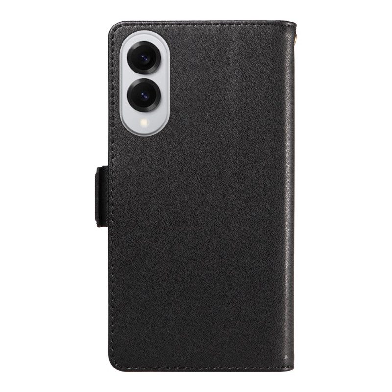 Lederhüllen Samsung Galaxy S25 5g Edge Handyhülle Kartenhalter Und Handschlaufe