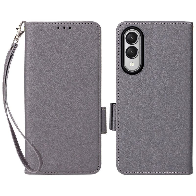 Lederhüllen Samsung Galaxy S25 5g Edge Handyhülle Kunstleder Mit Riemen