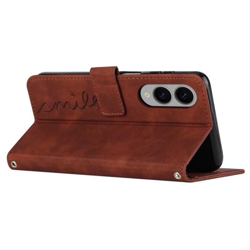 Lederhüllen Samsung Galaxy S25 5g Edge Handyhülle Lächeln