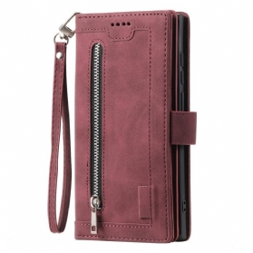 Lederhüllen Samsung Galaxy S25 5g Edge Handyhülle Reißverschluss Geldbörse