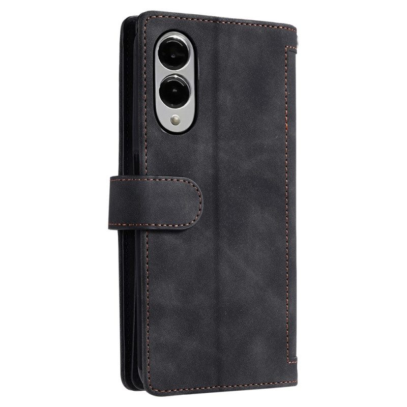 Lederhüllen Samsung Galaxy S25 5g Edge Handyhülle Reißverschluss Geldbörse