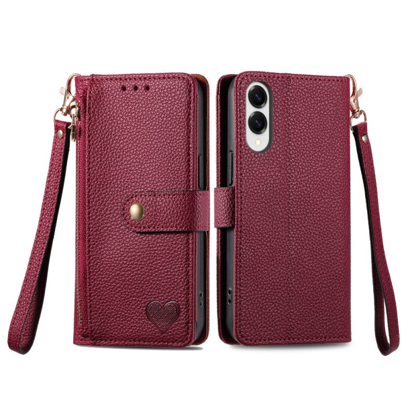 Lederhüllen Samsung Galaxy S25 5g Edge Handyhülle Rfid-herzdesign