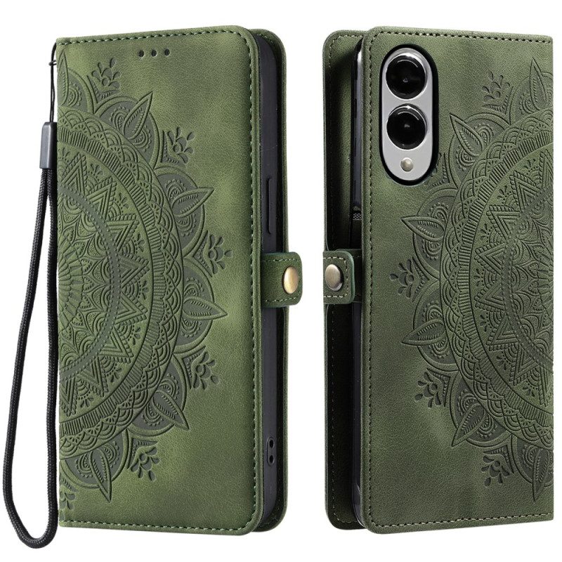 Lederhüllen Samsung Galaxy S25 5g Edge Mandala-wildleder-effekt