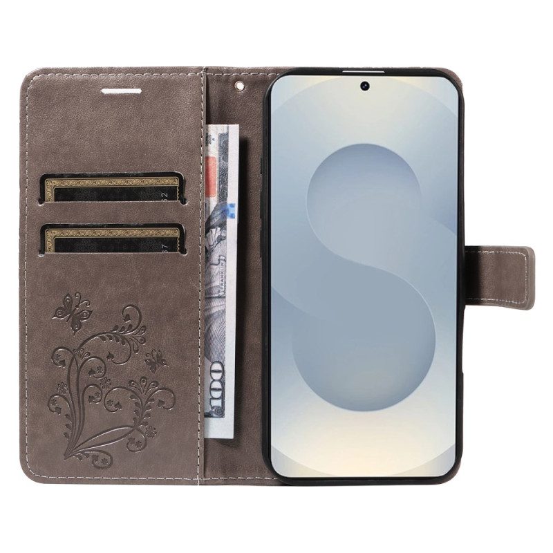 Lederhüllen Samsung Galaxy S25 5g Edge Riesiges Schmetterlingsmuster